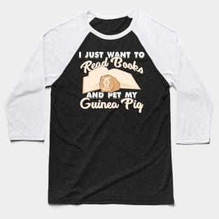 Guinea Pig Cavy Reading Books Bookworm Gift Baseball T-Shirt